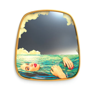 Mirror Gold Frame Sea Girl SELETTI