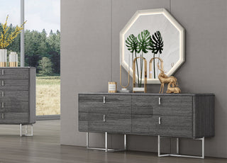 Chloe Hexagonal Mirror Whiteline