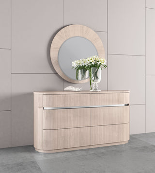 Waves Round Mirror Whiteline