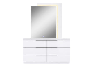 Damien Double Dresser Whiteline