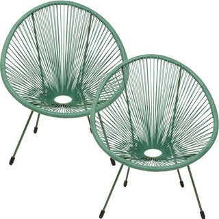 Armchair Acapulco Mono Green 2/Set KARE MIAMI