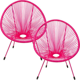 Armchair Acapulco Mono Pink 2/Set KARE MIAMI