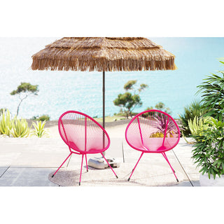Armchair Acapulco Mono Pink 2/Set KARE MIAMI