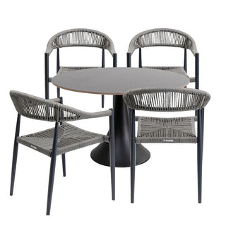 Garden Set Palma Possibilita Ø120cm Grey 5/Set KARE MIAMI