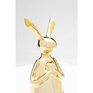 Deco Figurine Sitting Rabbit Heart Gold 29cm - DEKOR