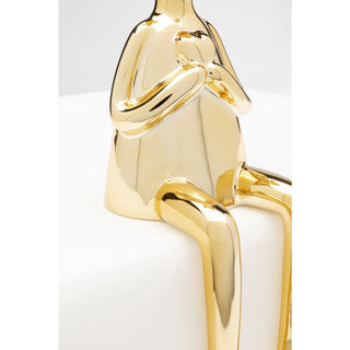Deco Figurine Sitting Rabbit Heart Gold 29cm - DEKOR