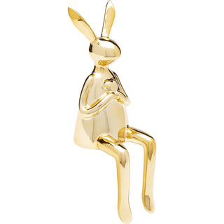 Deco Figurine Sitting Rabbit Heart Gold 29cm - DEKOR
