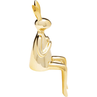 Deco Figurine Sitting Rabbit Heart Gold 29cm - DEKOR