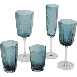 White Wine Glass Cascata Blue - DEKOR