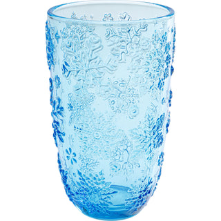 Water Glass Ice Flowers Blue - DEKOR