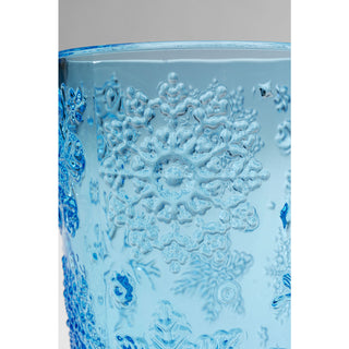 Water Glass Ice Flowers Blue - DEKOR