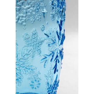 Water Glass Ice Flowers Blue - DEKOR