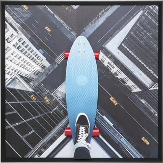 Framed Picture Skyline Skater 149x149cm - DEKOR