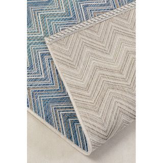 Outdoor Carpet Zigzag Blue 230x330cm KARE MIAMI