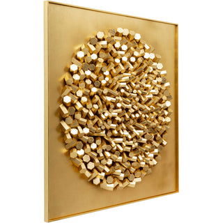 Wall Object Mikado Gold 120x120cm KARE MIAMI