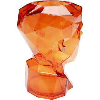 Vase Prisma Face Orange 30cm - DEKOR
