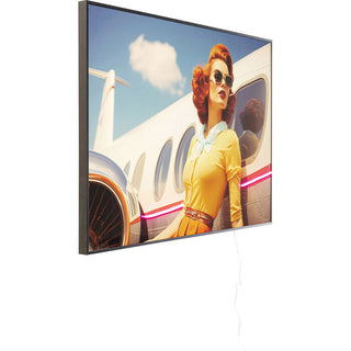 Framed Picture LED Jetset Lean Lady 120x80cm KARE MIAMI