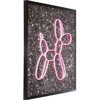 Glass Picture Balloon Dog LED 80x80cm KARE MIAMI