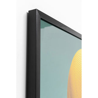 Framed Picture LED Sun Hat Woman Yellow 80x80cm KARE MIAMI