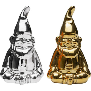 Salt and Pepper Shaker Gnome Silver/Gold (2/Set) KARE MIAMI