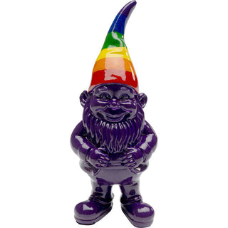 Deco Figurine Gnome Rainbow Purple 11cm KARE MIAMI