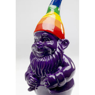 Deco Figurine Gnome Rainbow Purple 11cm KARE MIAMI