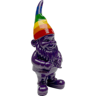 Deco Figurine Gnome Rainbow Purple 11cm KARE MIAMI