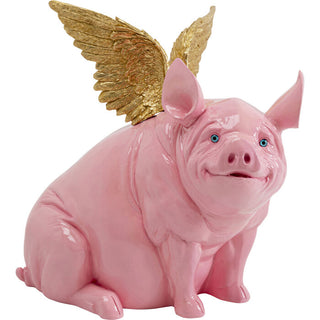 Deco Figurine Flying Pig Pink 79cm KARE MIAMI