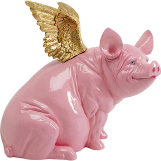 Deco Figurine Flying Pig Pink 79cm KARE MIAMI