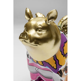 Deco Figurine Graffiti Flying Pig 16cm KARE MIAMI