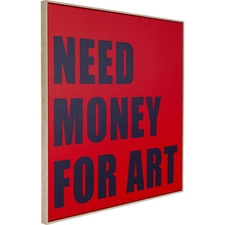 Framed Picture Need Money 80x80cm KARE MIAMI
