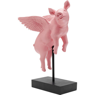 Deco Figurine Flying Pig Rose 29cm KARE MIAMI