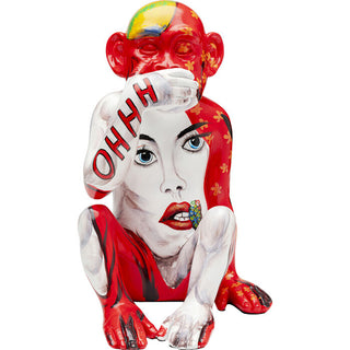 Deco Figurine Graffiti Monkey Red 39cm KARE MIAMI