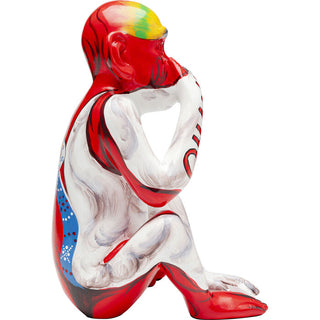 Deco Figurine Graffiti Monkey Red 39cm KARE MIAMI
