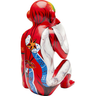 Deco Figurine Graffiti Monkey Red 39cm KARE MIAMI