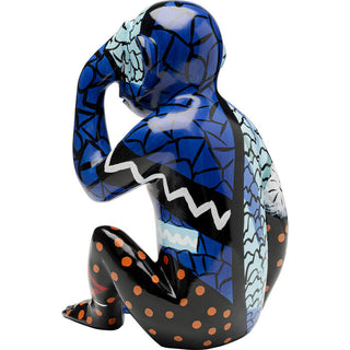 Deco Figurine Graffiti Monkey Blue 39cm KARE MIAMI