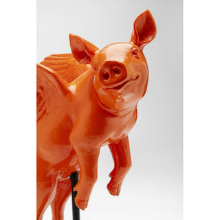 Deco Figurine Flying Pig Orange 29cm KARE MIAMI