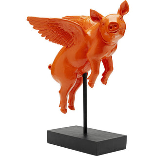 Deco Figurine Flying Pig Orange 29cm KARE MIAMI