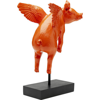 Deco Figurine Flying Pig Orange 29cm KARE MIAMI