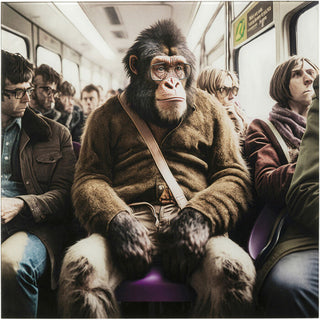 Glass Picture Commuter Monkey 60x60cm KARE MIAMI