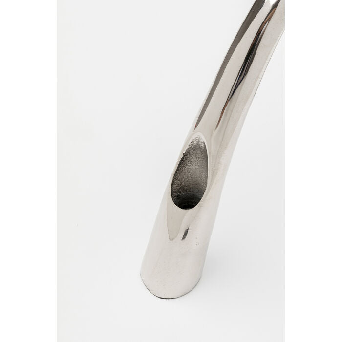 Candle Holder Bow Duo Chrome 21cm