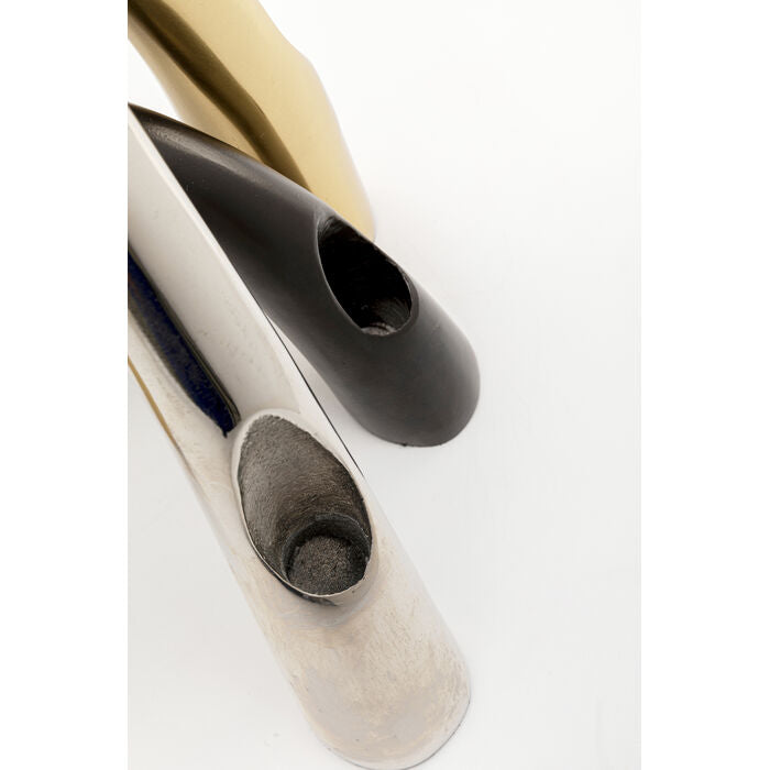 Candle Holder Bow Duo Chrome 21cm
