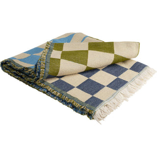 Blanket Checker Blue Green 170x130cm KARE MIAMI