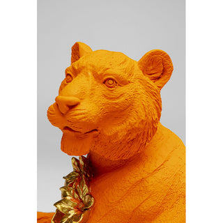 Deco Figurine Flower Leoard Orange 26cm KARE MIAMI