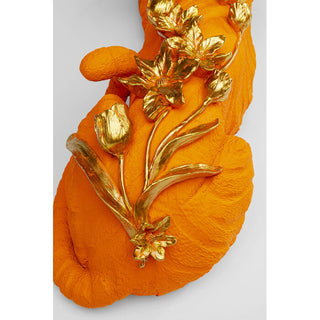 Deco Figurine Flower Leoard Orange 26cm KARE MIAMI