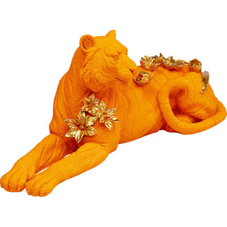Deco Figurine Flower Leoard Orange 26cm KARE MIAMI