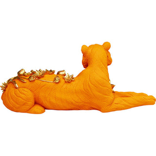 Deco Figurine Flower Leoard Orange 26cm KARE MIAMI
