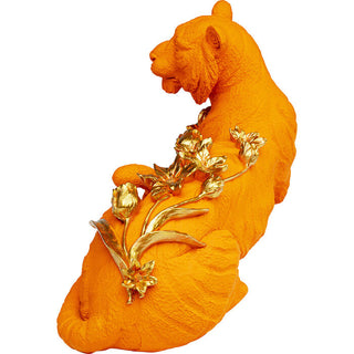 Deco Figurine Flower Leoard Orange 26cm KARE MIAMI