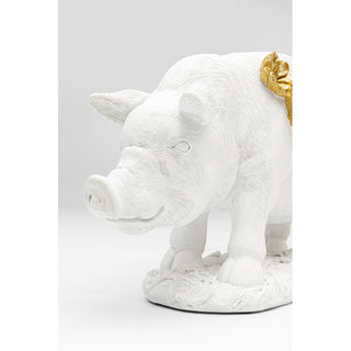 Deco Figurine Flower Pig White 21cm KARE MIAMI