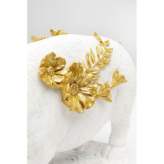 Deco Figurine Flower Pig White 21cm KARE MIAMI